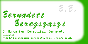 bernadett beregszaszi business card